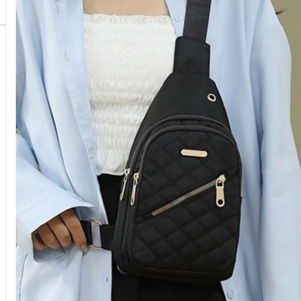 🌼 Quilted Multi Pocket Crossbody Sling Bag 47 - Picture 2 of 3